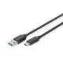DIGITUS USB Typ-C-Anschlusskabel, Typ C auf A M/M, 1m SuperSpeed schwarz