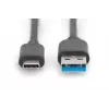 DIGITUS USB Typ-C-Anschlusskabel, Typ C auf A M/M, 1m SuperSpeed schwarz