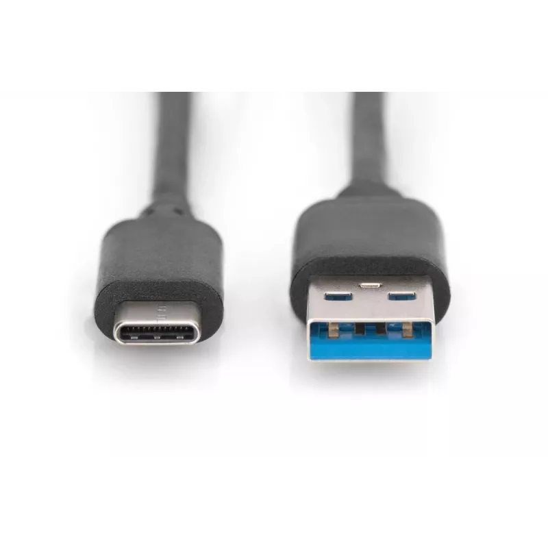 DIGITUS USB Typ-C-Anschlusskabel, Typ C auf A M/M, 1m SuperSpeed schwarz