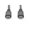 DIGITUS USB 4.0 Typ-C auf Typ-C Kabel, 8K 30 Hz, PD 3.0, 40 Gbit/s, 0,8 m, Schwarz