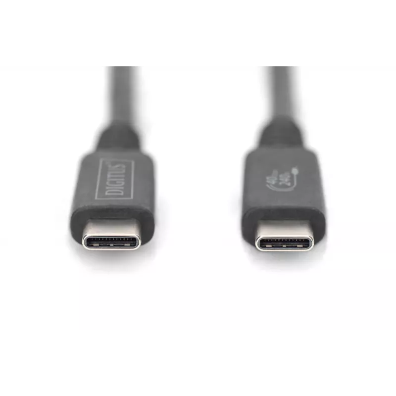 DIGITUS USB 4.0 Typ-C auf Typ-C Kabel, 8K 30 Hz, PD 3.0, 40 Gbit/s, 0,8 m, Schwarz