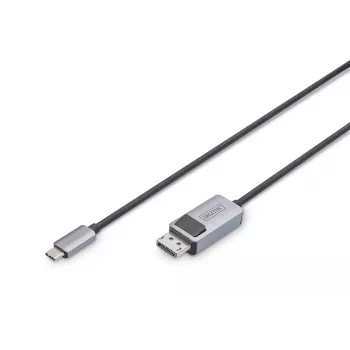 DIGITUS USB Type C auf DP Adapterkabel 8K@30Hz, HBR3, Alugehäuse, schwarz, 2m