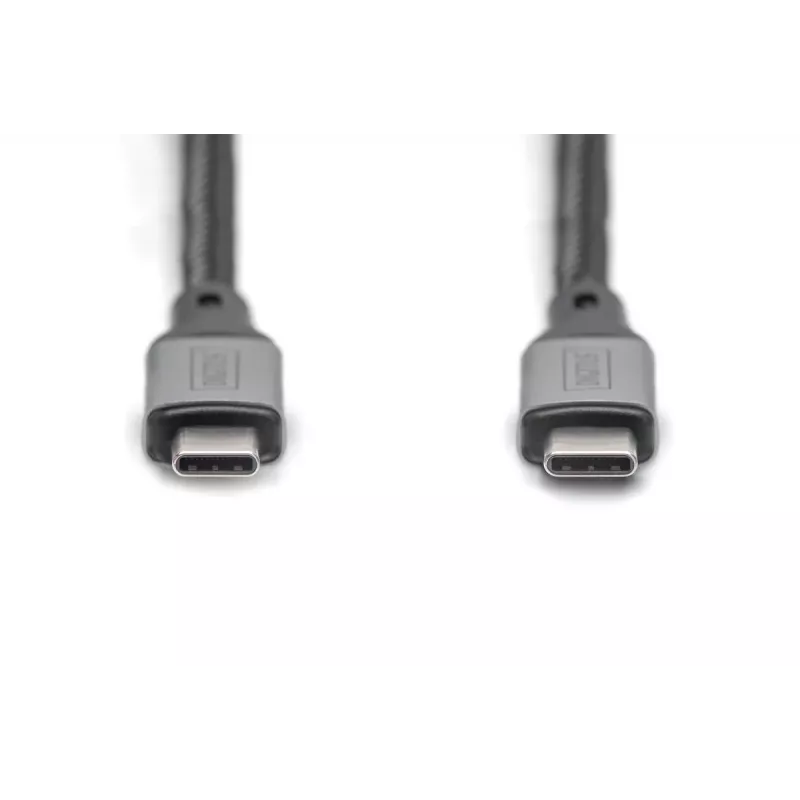 DIGITUS USB 4 Anschlusskabel. Typ C auf Typ C. Aluminiumgehäuse PP-Geflecht 4K@60Hz. PD3.0. 20Gbit/s. 3m. schwarz