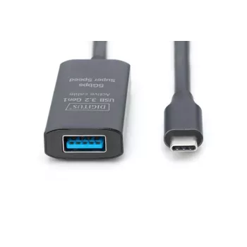 DIGITUS Aktives USB-C-Verlängerungskabel – 5G USB 3.2 Gen1 USB-C – USB-A (M/F) – 5 m