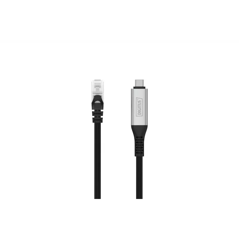 DIGITUS USB-C 3.2 Gen1 - RJ45 Ethernet-Kabel - CAT6a S/FTP Schwarz - 10m