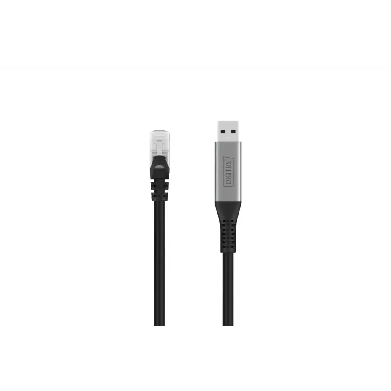 DIGITUS USB 3.2 Gen1 - RJ45 Ethernet-Kabel - CAT6a S/FTP Schwarz - 10m
