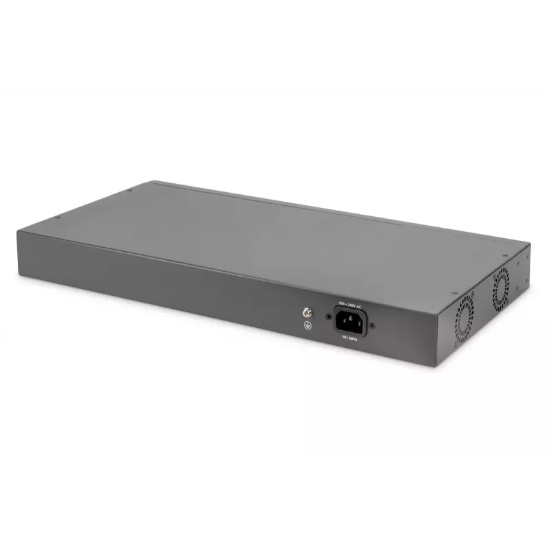 Digitus DN-95343 24-Port Fast-Ethernet-PoE-Switch, 2x Gigabit-Combo TP/SFP, 370 W