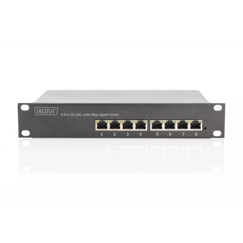 DIGITUS L2 Managed Gigabit Ethernet PoE Switch 8-Port PoE, 10 Zoll, 80W PoE-Budget