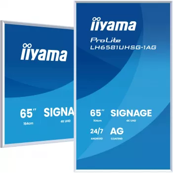 iiyama LH6581UHSG-1AG Signage Display Digital Signage Flachbildschirm 163,8 cm (64,5 Zoll) Wi-Fi 500 cd/m² 4K Ultra HD Weiß Integrierter Prozessor Android 24/7