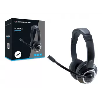 Conceptronic POLONA02B Kopfhörer/Headset Kabelgebunden Kopfband Gaming Schwarz