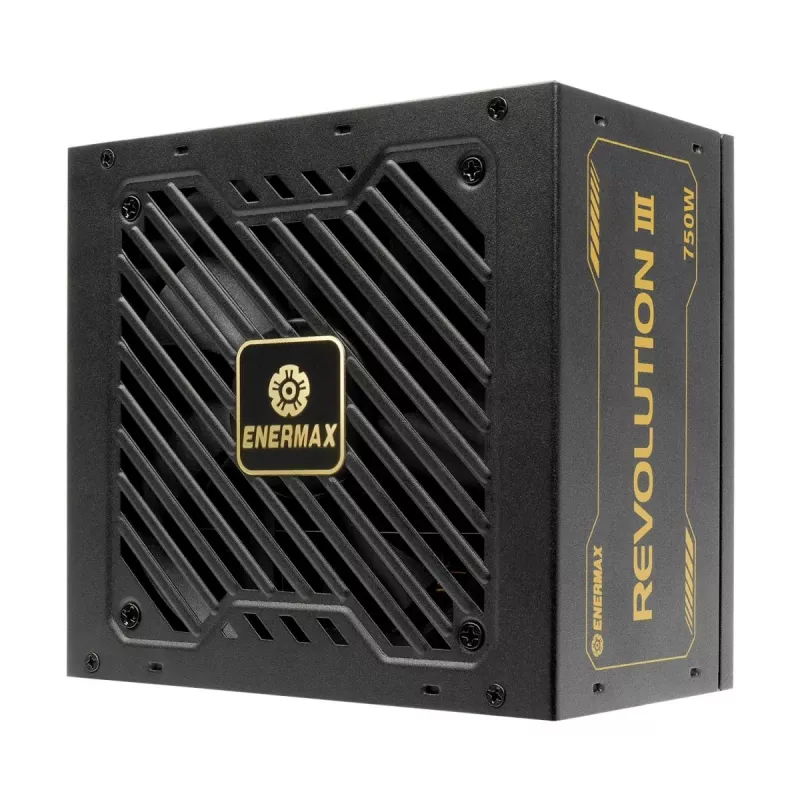 Enermax Revolution III ERV750G-AHG-MAC PC-Netzteil, 750 W, 80 Plus Gold, vollmodular, ATX, 12-Pin-High-Power-GPU-Anschluss, Schwarz