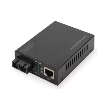 DIGITUS DN-82120-1 Gigabit Medienkonverter, Multimode, 10/100/1000Base-T auf 1000Base-SX, RJ45 / SC, 850 nm, bis 0,5 km