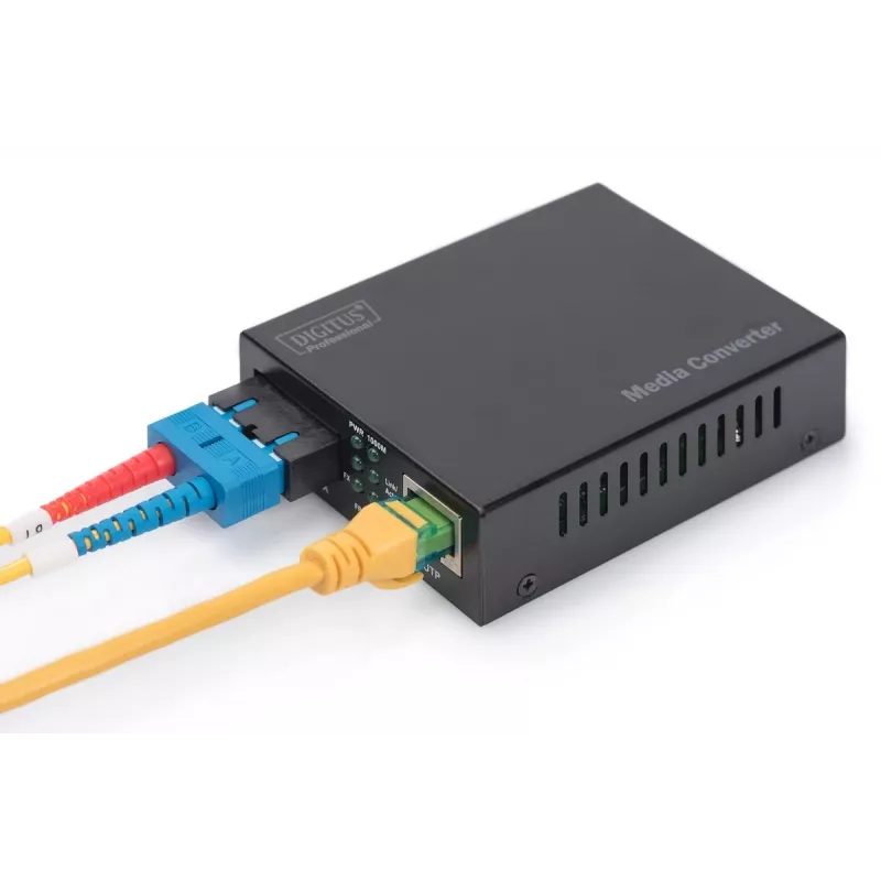 DIGITUS DN-82120-1 Gigabit Medienkonverter, Multimode, 10/100/1000Base-T auf 1000Base-SX, RJ45 / SC, 850 nm, bis 0,5 km