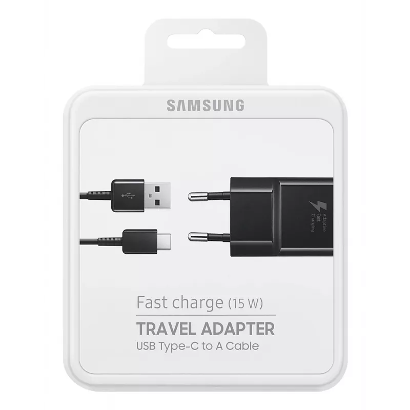 Samsung EP-TA20EBECGWW 15 W Schnellladegerät mit USB-C-Kabel, 1,5 m, Schwarz