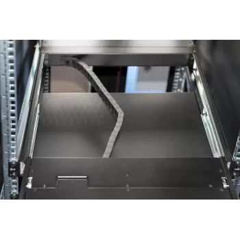 DIGITUS Modularisierte 43,2 cm (17 Zoll) TFT-Konsole mit 1-Port KVM, RAL 9005 schwarz Qwertzu Deutsch
