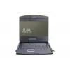 DIGITUS Modularisierte 48,3 cm (19 Zoll) TFT-Konsole mit 1-Port KVM, RAL 9005 schwarz - Qwerty US
