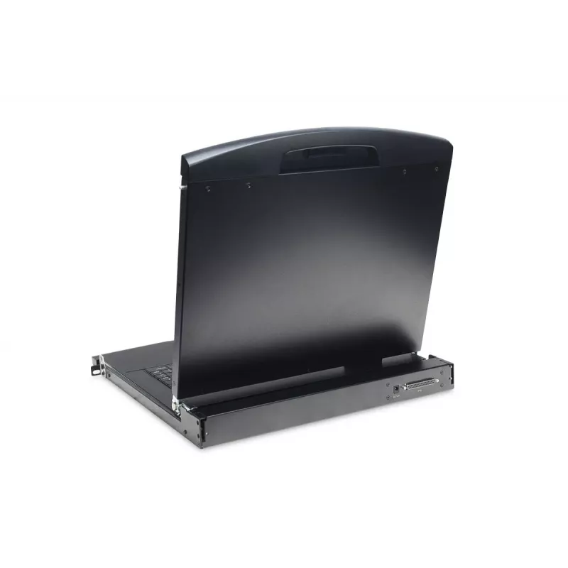 DIGITUS Modularisierte 48,3cm (19 Zoll) TFT-Konsole mit 8-Port-KVM, RAL 9005 schwarz - Qwertzu Deutsch