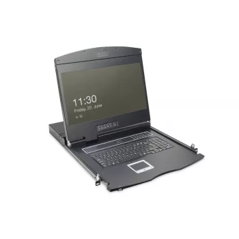 DIGITUS DS-72211-3GE 19-Zoll LCD-KVM-Konsole, 16-Port VGA, Touchpad, deutsche Tastatur