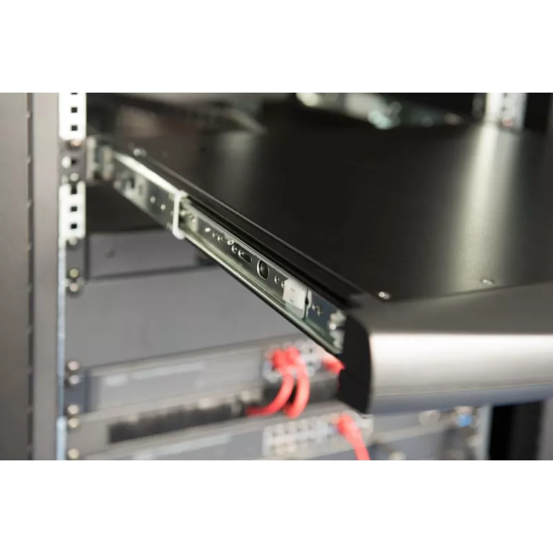 DIGITUS Modularized 48.3cm (19in) TFT console with 8 port Cat.5 KVM, RAL 9005 Schwarz - Qwertzu German
