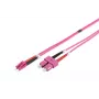 DIGITUS Glasfaser-Patchkabel, LC zu SC Multimode OM4 - 50/125 µ, Duplex, Farbe RAL4003, Länge 3m