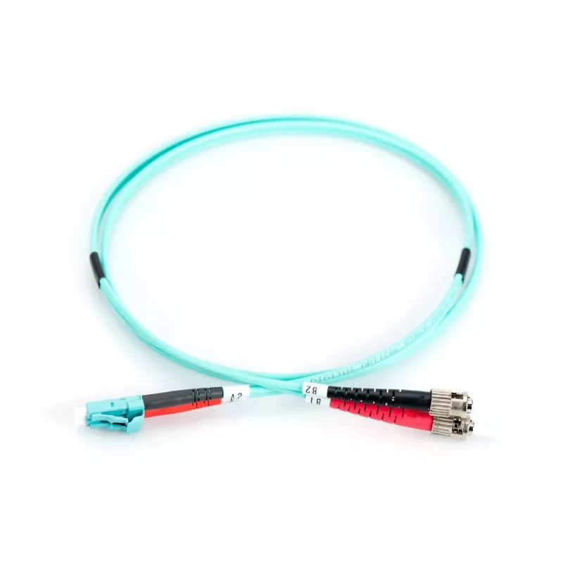 DIGITUS Glasfaser-Patchkabel, LC auf ST Multimode 50/125 µ, Duplex Länge 5m Klasse OM3