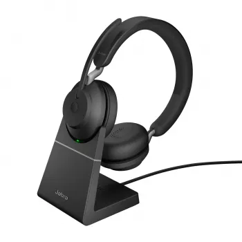 Jabra Evolve2 65 USB-A Schwarz UC Ladegerät Stereo, Kabellos, Büro/Callcenter, 20 - 20000 Hz, 176,4 g, Headset, Schwarz
