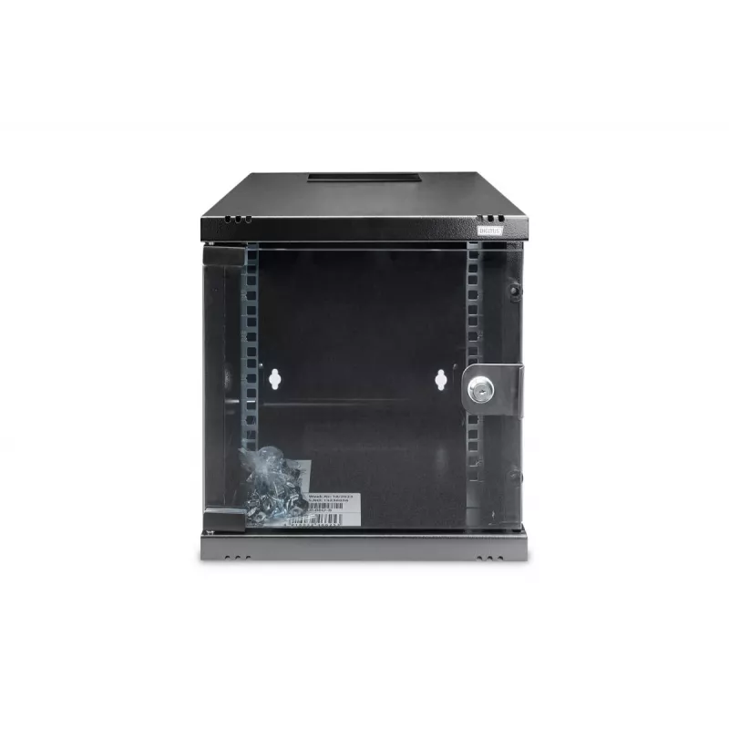 DIGITUS Wandmontageschrank 254 mm (10 Zoll) 6U Wandmontageschrank 330x312x300 mm, Farbe schwarz (RAL 9005)