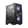 MSI MAG FORGE 100R Midi-Tower Gaming-PC-Gehäuse, ATX/mATX/Mini-ITX, Gehärtetes Glas, 2x 120-mm-ARGB-Lüfter, Schwarz