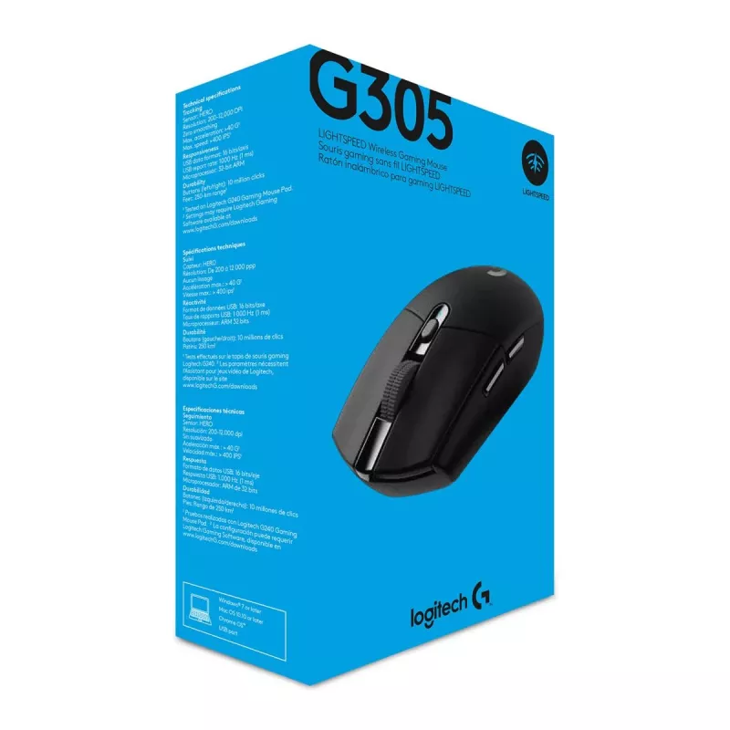 Logitech G305 Lightspeed kabellose Gaming-Maus, Schwarz