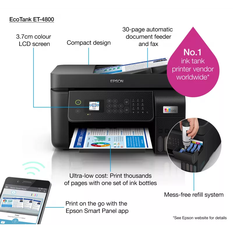 Epson EcoTank ET-4800 Inkjet A4 5760 x 1440 DPI 33 ppm WLAN