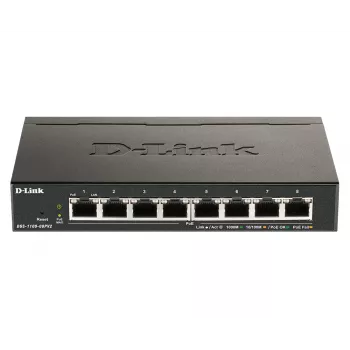 D-Link DGS-1100-08PV2 Managed L2/L3 Gigabit Ethernet (10/100/1000) Power over Ethernet (PoE) Schwarz