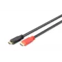 DIGITUS ASSMANN HDMI High Speed Verbindungskabel, Typ A, mit Verstärker M/M, 10 m Full HD, CE, gold schwarz