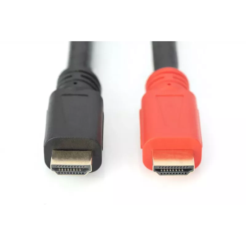 DIGITUS ASSMANN HDMI High Speed Verbindungskabel, Typ A, mit Verstärker, M/M, 15m Full HD, CE, gold schwarz