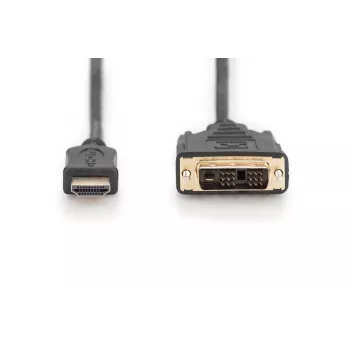 DIGITUS HDMI-Adapterkabel, Typ A-DVI(18+1) M/M, 3m Full HD schwarz