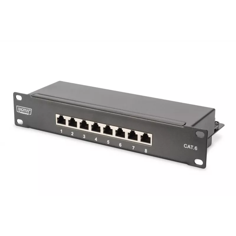 DIGITUS Netzwerk-Set 10in-9U 312x300mm Gehäuse Ablage PDU 8Port Patchpanel