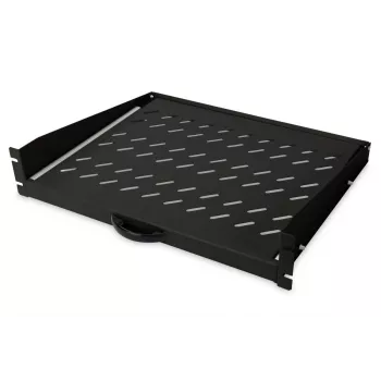 DIGITUS 2U ausziehbare Ablage für Schränke ab 450 mm Tiefe 88x483x352 mm, bis 30 kg, schwarz (RAL 9005)