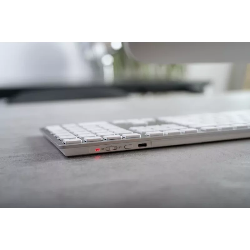 CHERRY KW 9100 schlank FOR MAC Tastatur Universal USB + Bluetooth QWERTZ Deutsch Silber