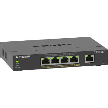 NETGEAR 5-Port Gigabit Ethernet PoE+ Plus Switch (GS305EP) Managed L2/L3 Gigabit Ethernet (10/100/1000) Power over Ethernet (PoE) Schwarz