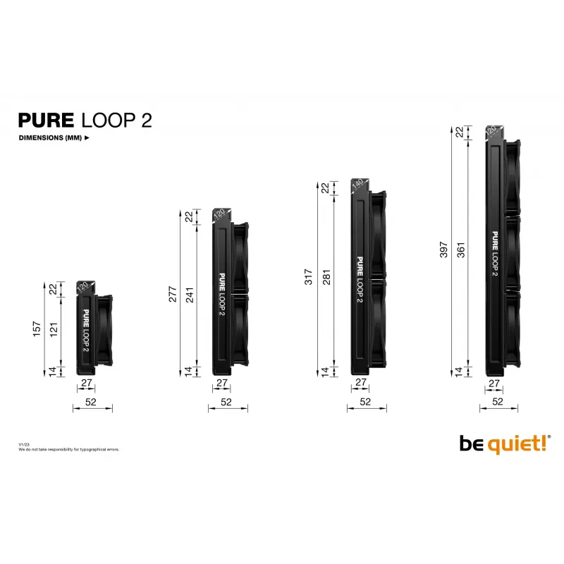 be quiet Pure Loop 2 | 280mm Prozessor All-in-One-Flüssigkeitskühler 14 cm Schwarz 1 Stück