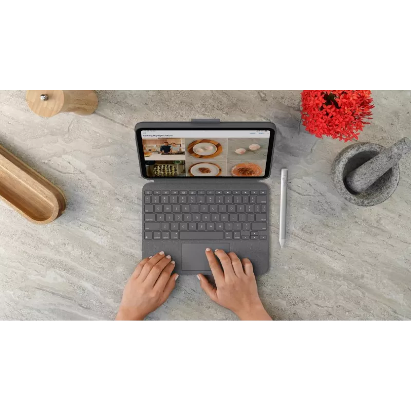 LOGITECH Combo Touch for iPad (10th gen) - Oxford Grau - German Qwertz