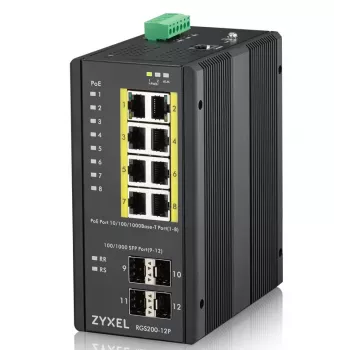 Zyxel RGS200-12P Managed L2 Gigabit Ethernet (10/100/1000) Power over Ethernet (PoE) Schwarz