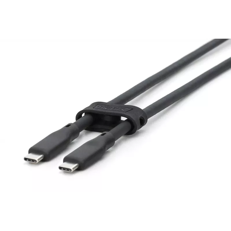 DIGITUS USB Silikon-Verbindungskabel USB-C - USB-C USB 3.2 Gen2 10G 4K 100W - 50cm schwarz