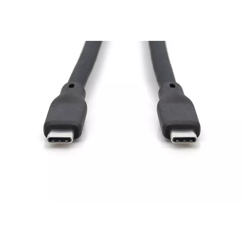 DIGITUS USB Silikon-Verbindungskabel USB-C - USB-C USB 3.2 Gen2 10G 4K 100W - 50cm schwarz