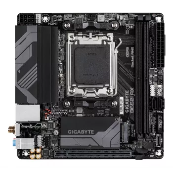 GIGABYTE B650I AX Mainboard - AMD Ryzen 9000 Series CPUs, 5+2+1 Phasen VRM, bis zu 6400 MHz DDR5 (OC), 1x PCIe 4.0 M.2, 2,5 GbE LAN, WLAN 6E, USB 3.2 Gen 2