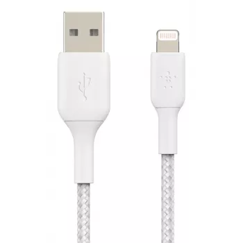 BELKIN Lightning-auf-USB-A-Kabel, geflochten, 1 m, Weiß