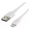BELKIN Lightning-auf-USB-A-Kabel, geflochten, 1 m, Weiß