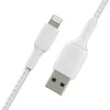 BELKIN Lightning-auf-USB-A-Kabel, geflochten, 1 m, Weiß