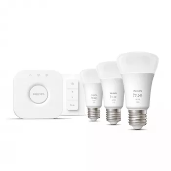 Philips Hue White Starterkit: 3 E27 Smart-Lampen (1100) + Dimmschalter