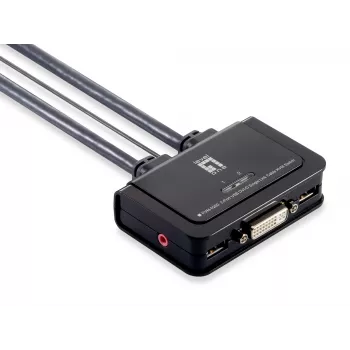 LevelOne 2-Port USB DVI-D Single Link Kabel KVM Switch, Audio-Unterstützung