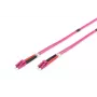 DIGITUS Glasfaser-Patchkabel, LC zu LC Multimode OM4 – 50/125 µ, Duplex, Farbe RAL4003, Länge 5 m